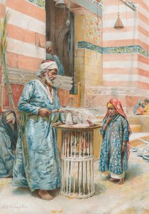 Sælgeren af sødt kød (chromolitho)