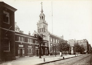 Independence Hall, Chestnut Street, South Side mellem 5th og 6th Streets, 1898 (bw foto) af James Shields