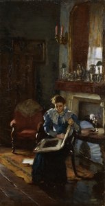 A Dublin Interiør, ca. 1915-20 (olie på lærred) af James Sinton Sleator