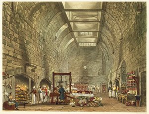 Ancient Kitchen, Windsor Castle, indgraveret af William James Bennett (1787-1844) fra 