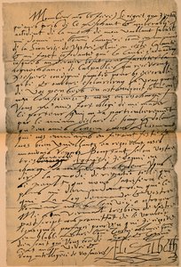 Et brev fra dronning Elizabeth I 1533-1603 til kong James VI 1566-1625, 1898 af James Stillie