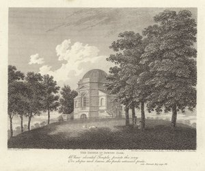 Robert Bloomfield, digter: The Temple in Euston Park (gravering)