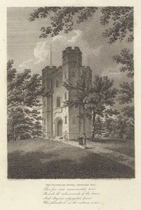Robert Bloomfield, digter: The Triangular Tower, Shooters Hill (gravering)