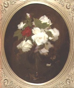 Stilleben med roser (olie på lærred) af James Stuart Park