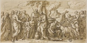 Lupercalia (recto) og skitser af figurer (verso) af James Thornhill