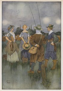 Illustration til The Compleat Angler af Izaak Walton
