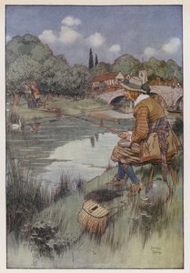 Illustration til The Compleat Angler af Izaak Walton
