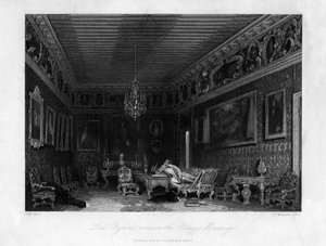 Lord Byrons værelse i Palazzo Mocenigo, Venedig, Italien, 1800-tallet.
