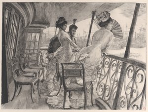 Galleriet hos H.M.S. Calcutta Souvenir af en bold om bord La galerie du Calcutta..., 1876. af James Tissot