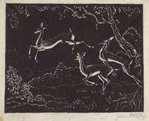 Flight (træbloktryk) af James W. Reid