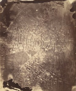 Boston fra en varmluftsballon, 1860