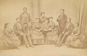 Carte-de-visite of the Jubilee Singers, 1872, trykt senere.