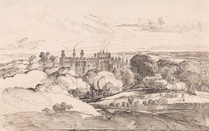Lea Castle set fra oven i skoven af James Ward