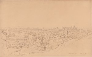 Studie til udsigten over Cambridge fra Castle Hill af James Ward