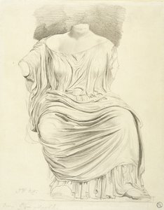 Studie af skulptur: fra Elgin Marbles (blyant på papir) af James Ward