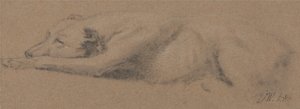 Studie af en sovende hund af James Ward
