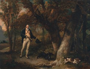 Pastor Thomas Levett og hans yndlingshunde, haneskydning af James Ward