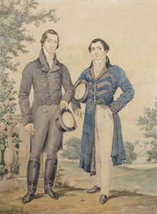 Portræt af to herrer, 1817 (blyant og wc, forhøjet med hvid) af James Warren Childe