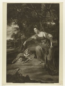 Portræt af Elizabeth Montagu og hendes søn George som Diana og Amor