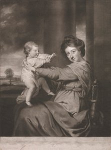 Caroline hertuginde af Marlborough med Lady Caroline Spencer hendes datter af James Watson