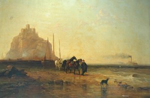 Aften ud for St Michaels Mount, 1855
