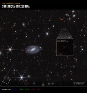 GRB 250314A – nærbillede (billede fra Compass NIRCam) af James Webb Space Telescope (NASA)