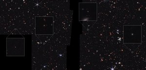 Galakser i CEERS-feltet (NIRCam-billede) af James Webb Space Telescope (NASA)
