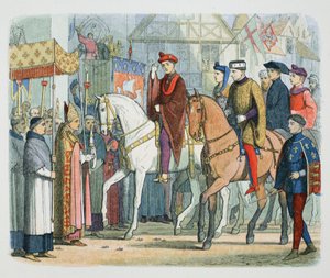 Charles VI af Frankrig og Henrik V af England hilst velkommen af gejstligheden, Paris, 1420 1864