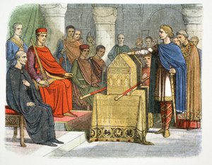 Harold II sværger troskab til hertug Vilhelm af Normandiet, 1064 1864 af James William Edmund Doyle