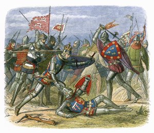 Kong Henrik V angrebet af hertugen af Alencon i slaget ved Agincourt