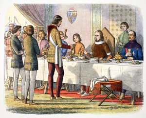 Prins Edward tjener John af Artois til bords efter at have besejret ham ved Poitiers, 1356 1864 af James William Edmund Doyle