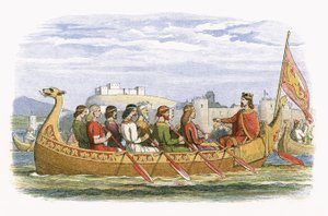Edgars pram bemandet af otte konger på Dee af James William Edmund Doyle