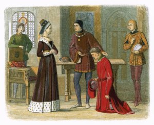 Jarlen af Warwick underkaster sig dronning Margaret af James William Edmund Doyle