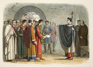 Thomas Becket forbyder jarlen af Leicester at afsige dom over ham af James William Edmund Doyle