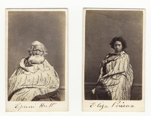 Epuni Hutt og Eliza Porirua, ca. 1865 (albumenprint) af James Wrigglesworth