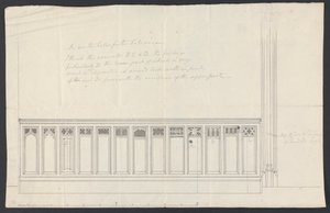Cobham Hall, Kent: Design til panelering af en kirkestol