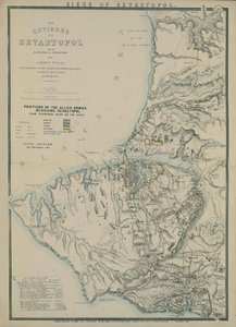 Kort over Sevastopols omgivelser, 1854 af James Wyld