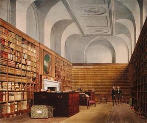 Kings Library, Buckingham House, fra The History of the Royal Residences, indgraveret af James Baily, af William Henry Pyne (1769-1843), 1819 (se også 169795) af James after Stephanoff