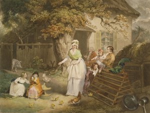 The Citizens Retreat, 1796 (farvet mezzotint) af James after Ward