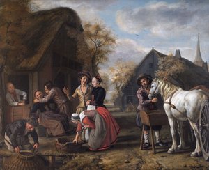 En landsbyscene af Jan (1620 76) Victors