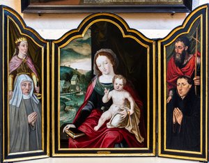Jomfru og barn med Sankt Katarina, Johannes Døberen og donorer