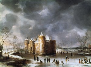 Slottet i Muiden om vinteren, 1658.