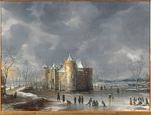 Slottet i Muiden om vinteren