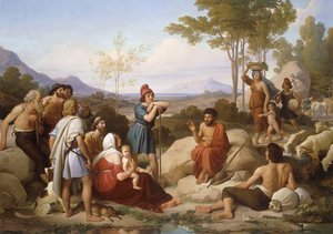 Aesop fortæller en fabel, af Jan Adam Janszoon Kruseman