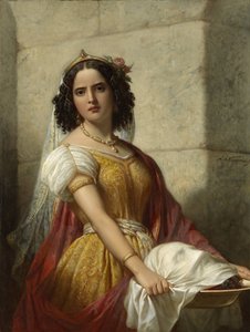 Salome med Johannes Døberens hoved af Jan Adam Kruseman (signed by artist)