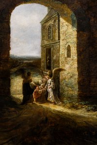 Tre engles tilsynekomst for Abraham af Jan Aertsen Marienhof