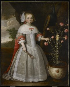 Portræt af en ung pige med nelliker, ca. 1663