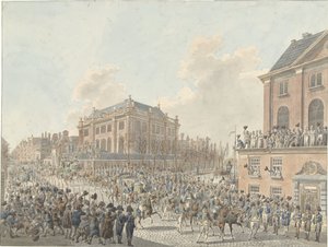 Louis Napoleons ankomst til Amsterdam den 20. april 1808 af Jan Anthonie Langendijk Dzn (signed by artist)