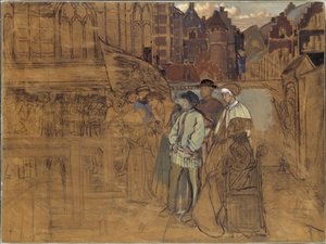 Bueskydningsfest i Antwerpen i det 16. århundrede, ca. 1850