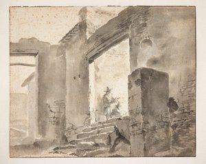 To tegnere i en ruin